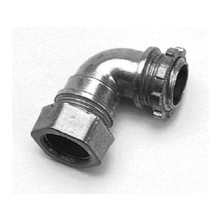 Halex EMT Connector, 1/2 in, Compression; Threaded, Die Cast Zinc 90291